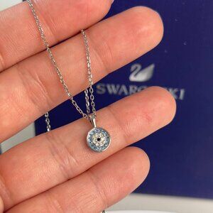Authentic swarovski evil eye pendant necklace silver women's necklace with box